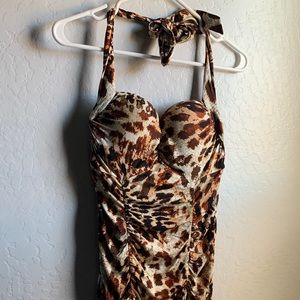 Victoria’s Secret Miraculous Bra Tops Animal Print Dress, Size 34B